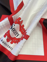 Купон шелковый Burberry шоколадный с серо-белой клеткой "Society"