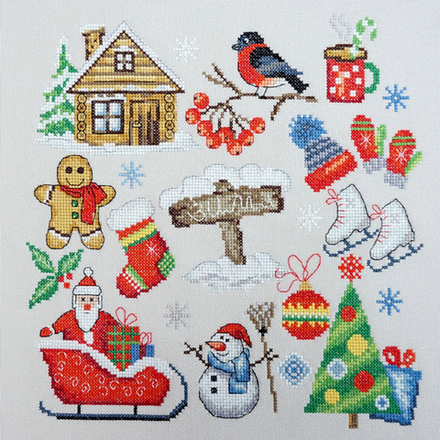 Набор для вышивания "Зима", 25 x 25 см (Россия)