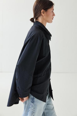 Massimo Dutti Куртка с воротником на пуговицах, глубокий синий