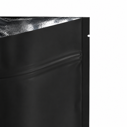 Металлизированный черный матовый дой-пакет с многоразовым замком zip-lock. Размер 200х300 мм