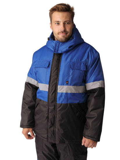 Костюм зимний "Мегрес-2" СОП полукомбинезон (василек/черный)