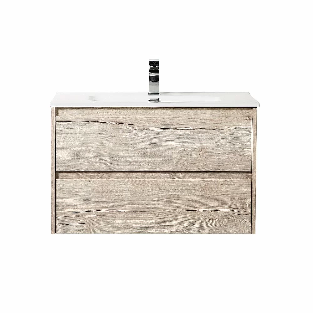 Тумба с раковиной BelBagno KRAFT 100 2C-SO/BB1000ETL Rovere Galifax Bianco