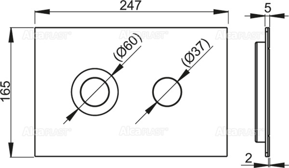 Кнопки смыва AlcaPlast FLAT INOX TURN мат/глянец