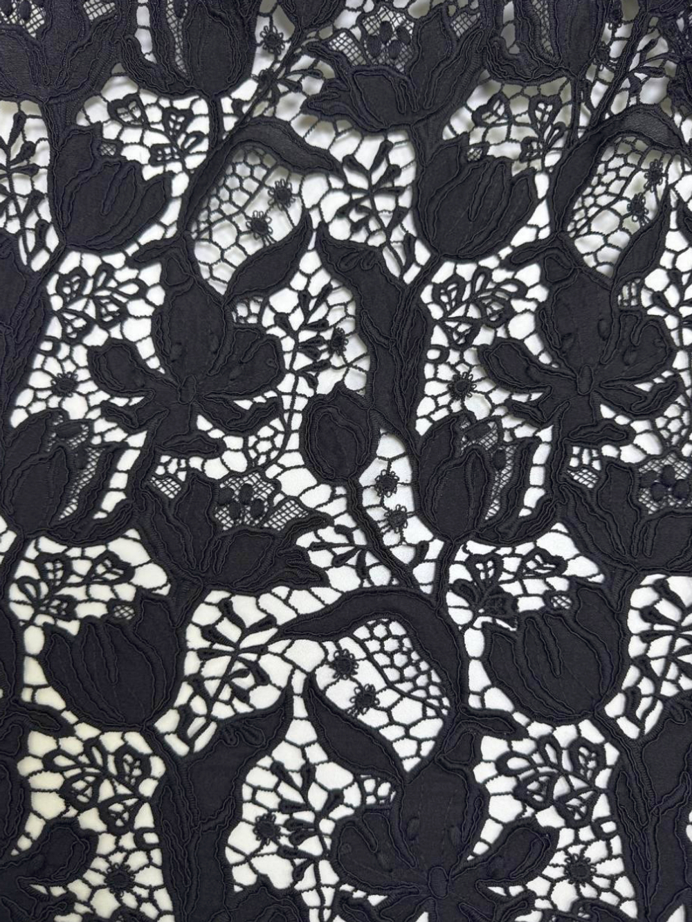 кружевное полотно, ришелье, черный