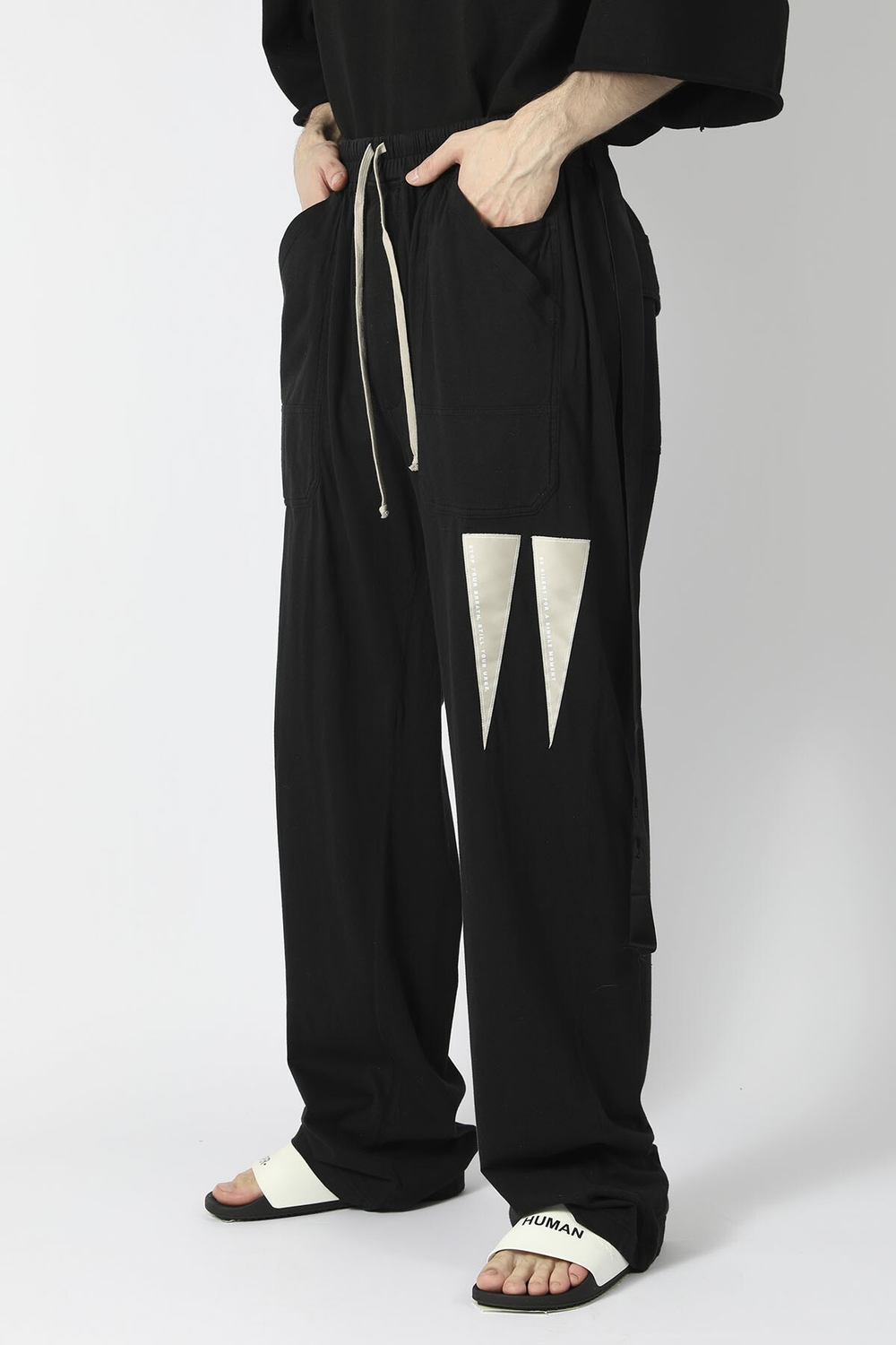 RICK OWENS DRKSHDW БРЮКИ MT DRAWSTRING LONG ЧЕРНЫЕ