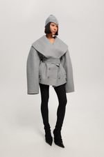 Пальто с округлым воротником