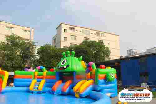 Надувной аквапарк с бассейном и горками «Страна Монстриков», 21×20×6,5 м