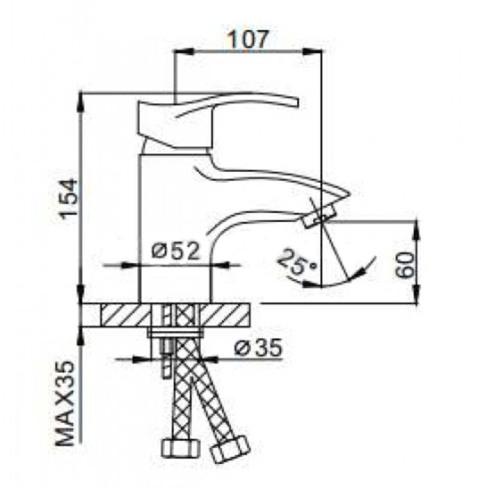 Смеситель для раковины, Frap, корот изл, с картриджем, хром, F1070