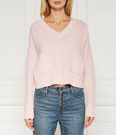 Хлопковый свитер Tommy Hilfiger - пудро-розовый(WW0WW42149)