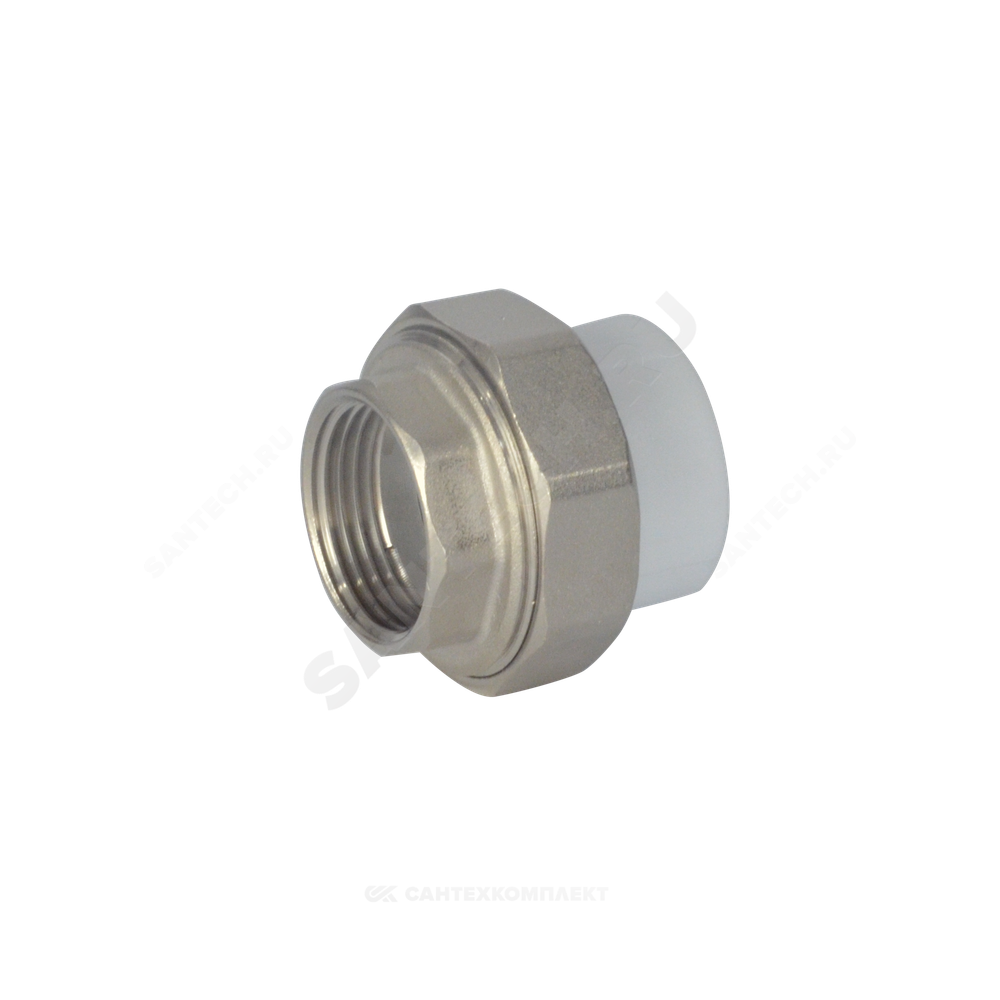 Муфта PP-R комбинированная разъемная белая Дн 25х1/2" ВР VALFEX 10155115