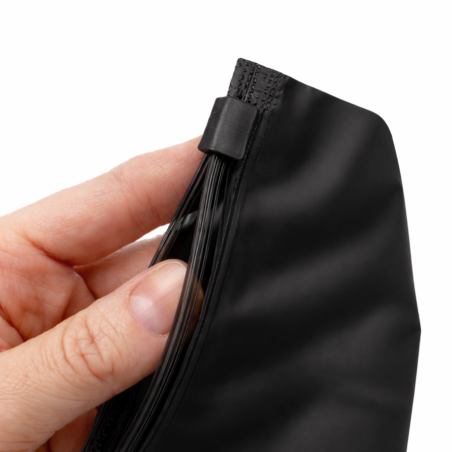 Пакет Слайдер 15*20 см черный матовый 70 мкм