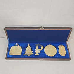 Набор из 5 ёлочных игрушек  "Новогодний" (Златоустовская гравюра)