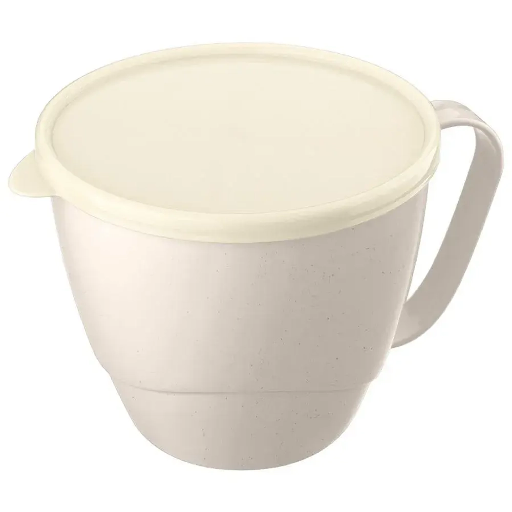 КОНТЕЙНЕР-КРУЖКА ДЛЯ БУЛЬОНА 0,75Л (микс 10) (бежевый флэк/зеленый флэк)