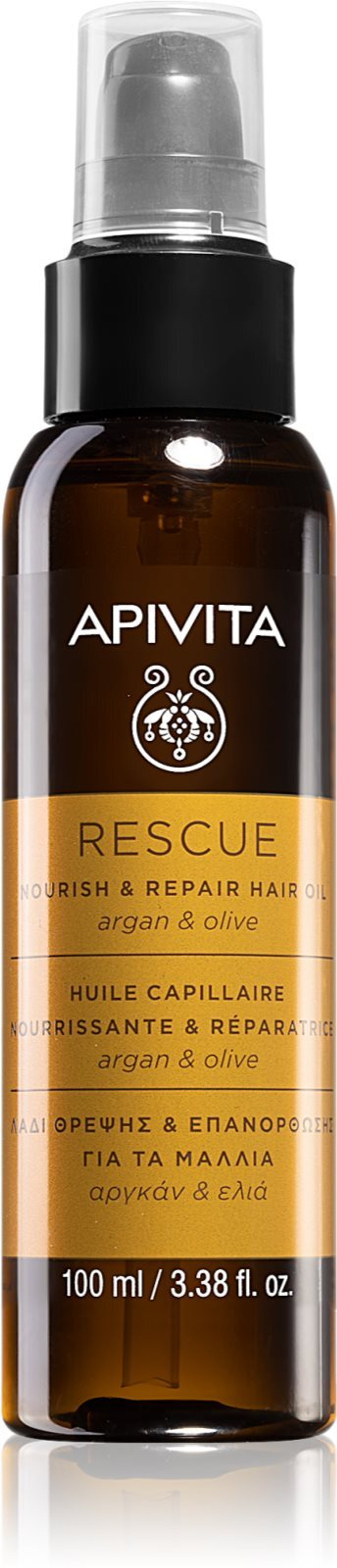 Apivita Holistic Hair Care Argan Oil & Olive - увлажняющее и питательное масло для волос с аргановым маслом /   100  ml  / GTIN 5201279073534
