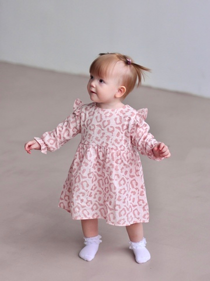 Платье с рукавом из муслина «Пудровый Лео»