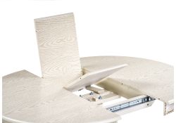 Деревянный стол Павия 100(130)х100х79 слоновая кость с золотой патиной