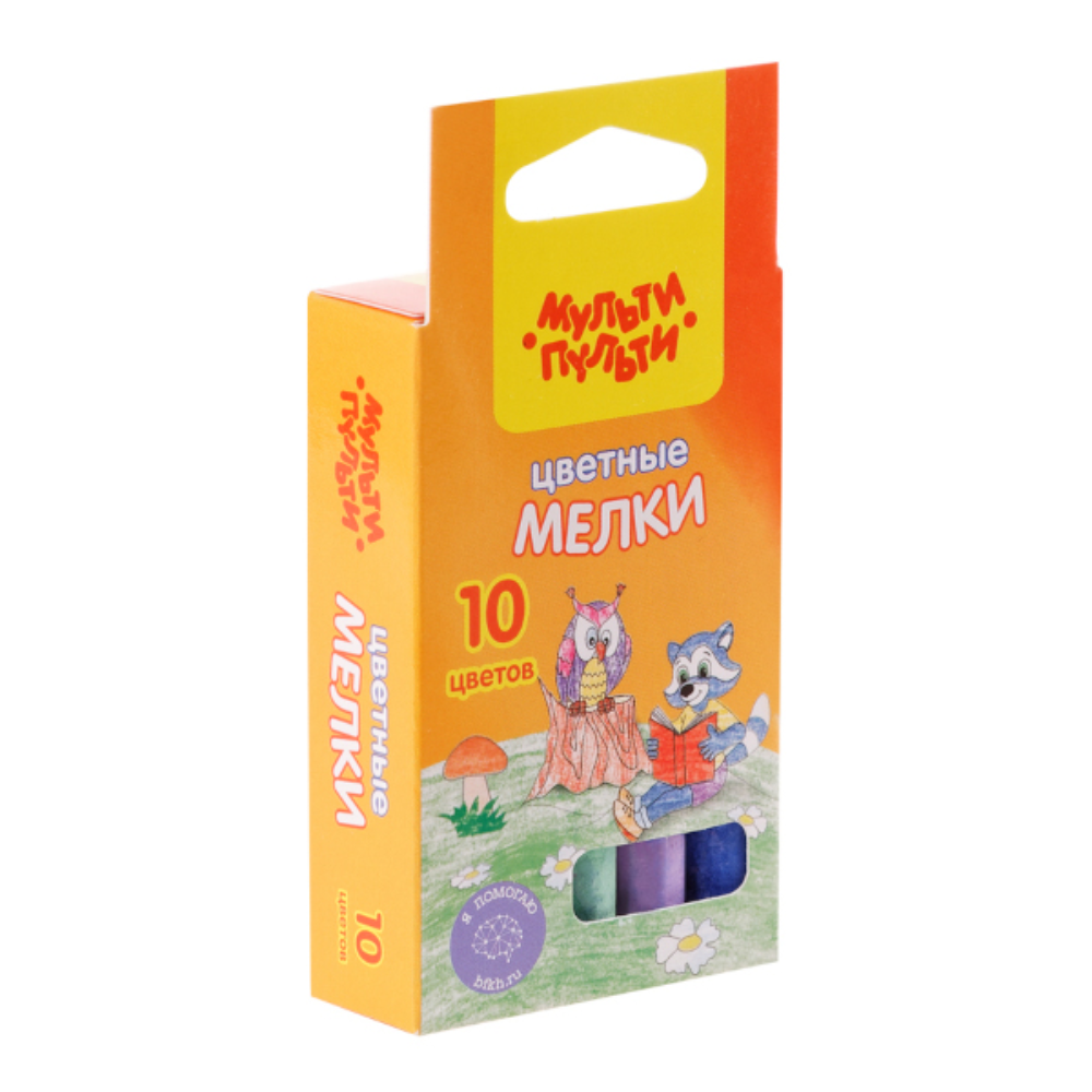 Школьный мел цветной круглый 10 шт