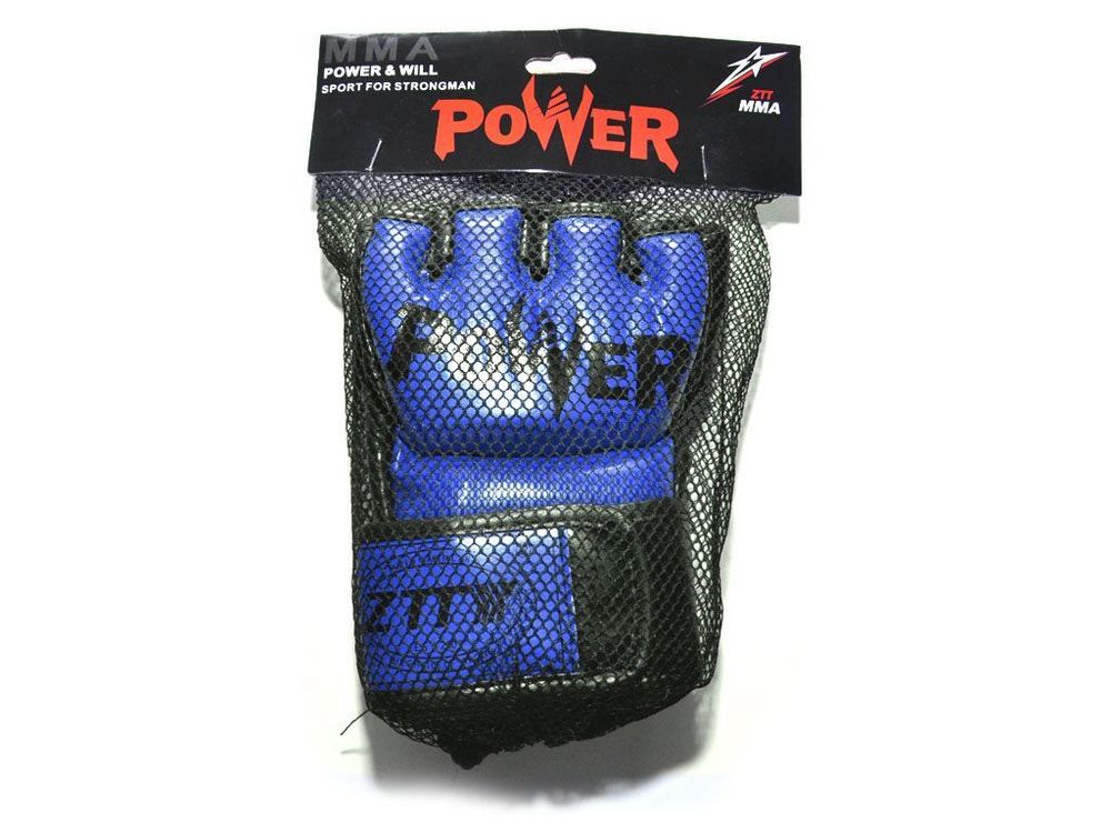 Перчатки ММА цвет. Синий, размер M, PVC. :ZTM-004-C-M: