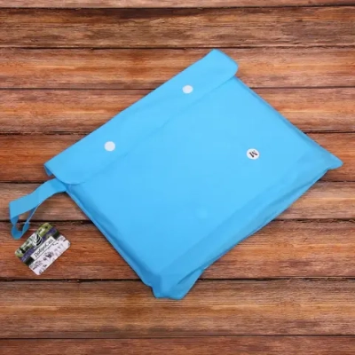 Дождевик-плащ 140 Мкрн 110см «Урал» с капюшоном и завязками, на кнопках, голубой ДоброСад