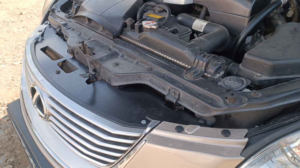 Накладка фальшрадиаторной решетки из нержавейки Lexus SC430 рестайлинг и Toyota Soarer Z40 (ПОД ЗАКАЗ)
