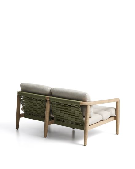 Уличный диван Menfi из массива акации и зеленой веревки, 136 см