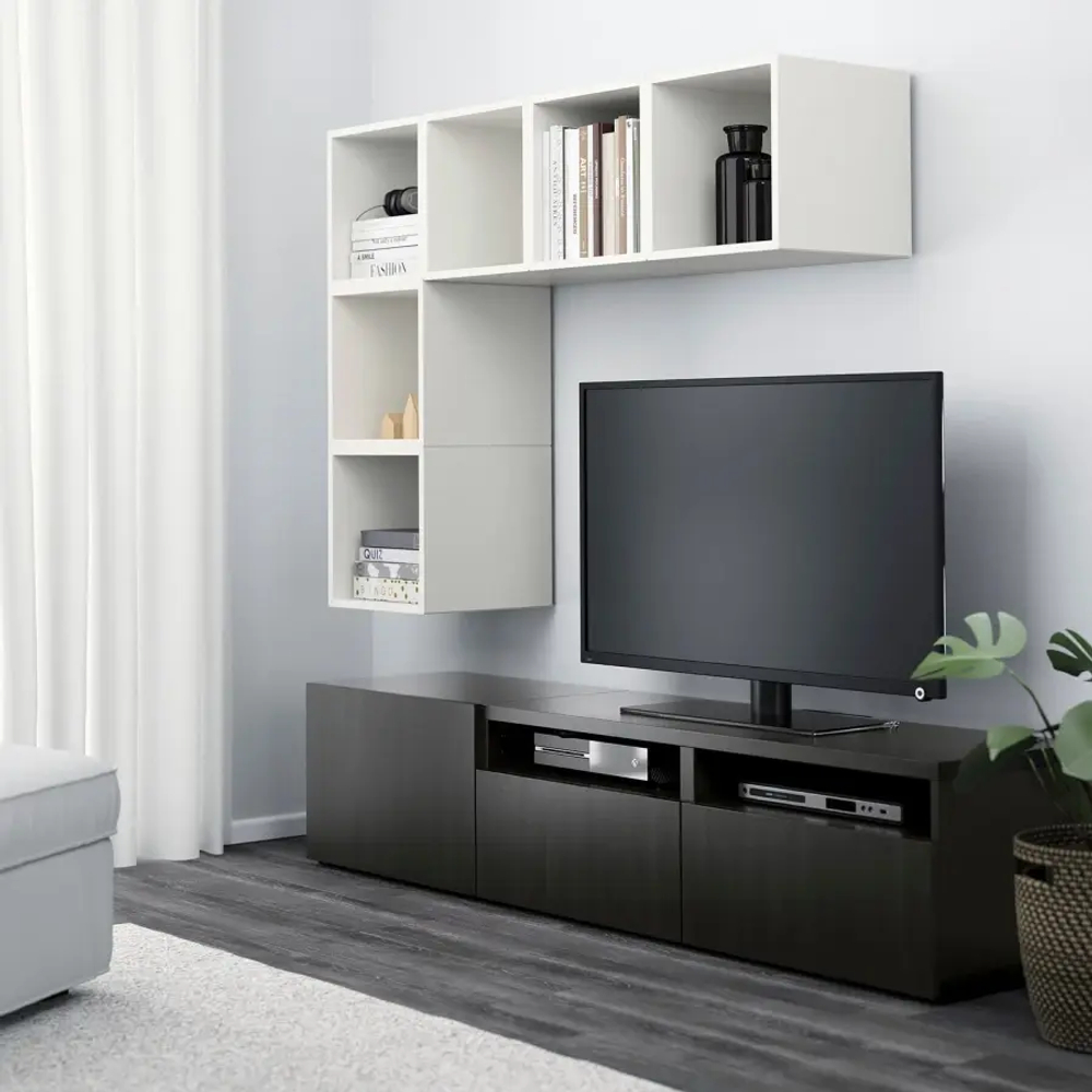 Комплект мебели д/гостиной  - IKEA BESTÅ/EKET, 180x40x170 см, белый, БЕСТО\ЭКЕТ ИКЕА