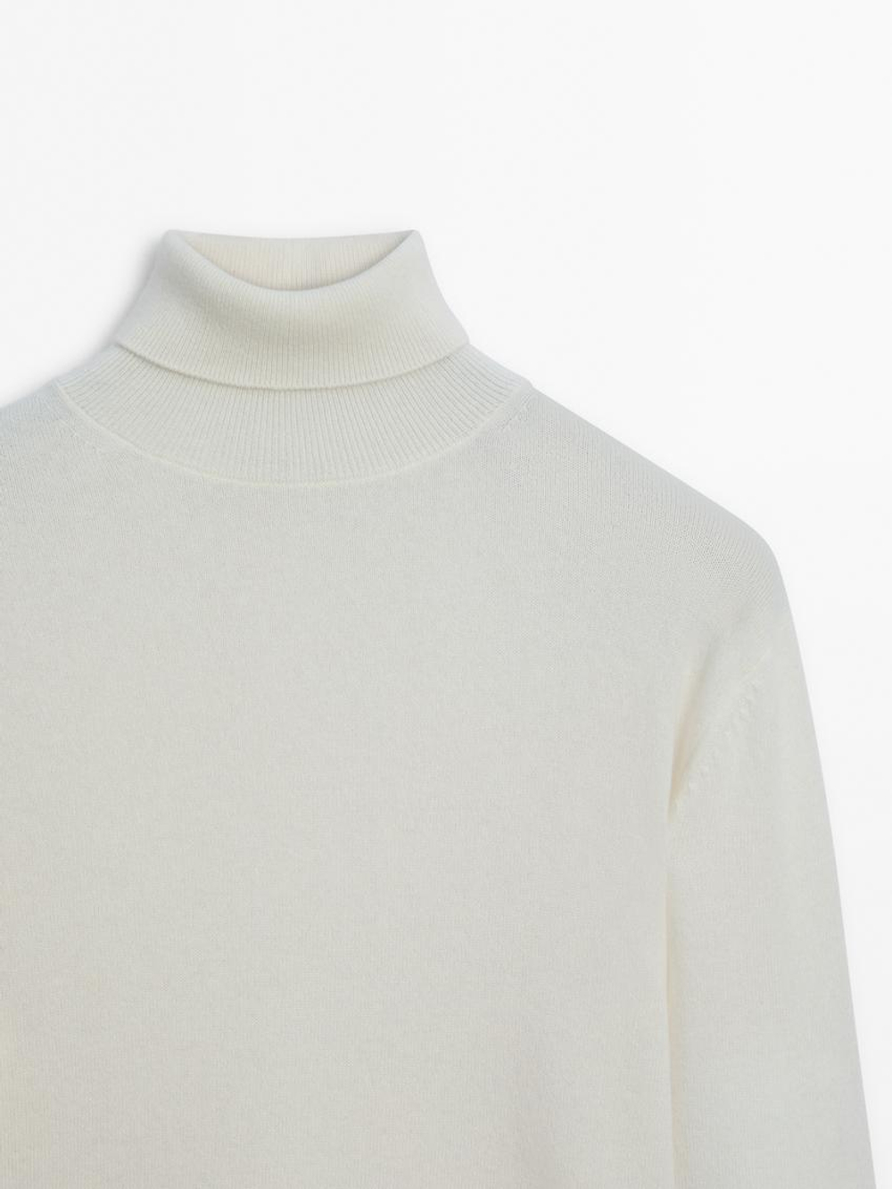 Massimo Dutti Свитер из смесовой шерсти, натуральный, кремовый