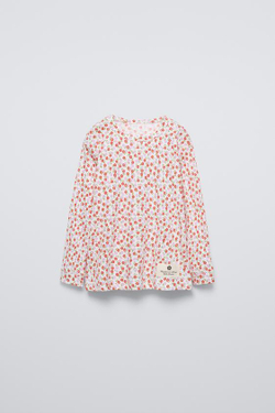 ZARA ПИЖАМА С ЦВЕТОЧНЫМ ПРИНТОМ, КОРАЛЛОВЫЙ