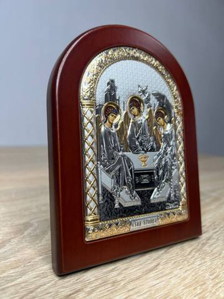 Св. Троица, икона арочная, красное дерево 105х140