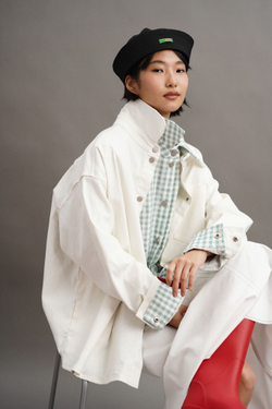 Рубашка оверсайз из джинсы Айвори