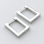 Ювелирные швензы Конго с родиевым покрытием, размер 16*12 мм, цена за пару