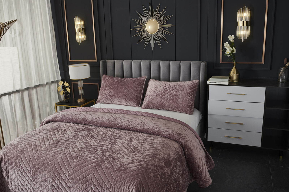 Покрывало 160x220 Sofi De MarkO Фернанд пепельно-розовое