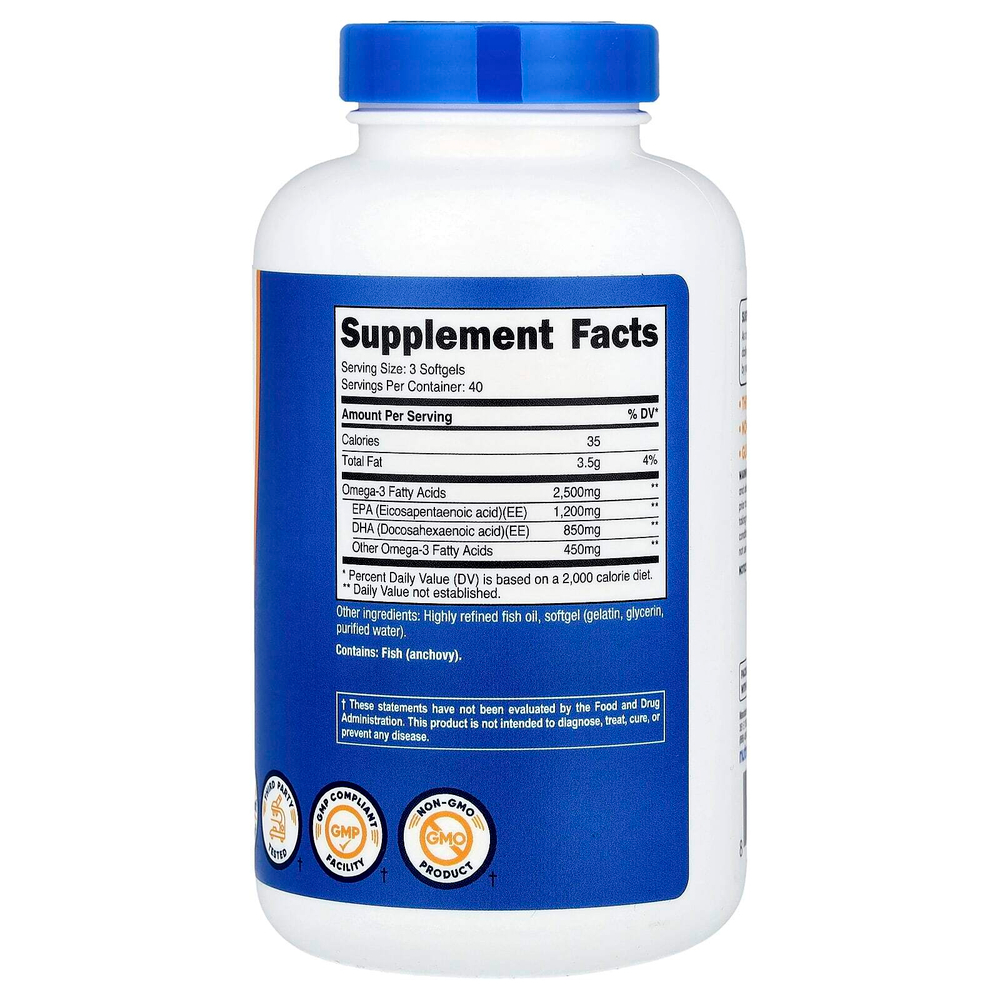 Nutricost, омега-3, 120 капсул