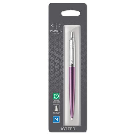 Ручка шариковая Parker Jotter Victoria Violet Chrome CT синяя, 1.0мм, корпус хром, автоматич.