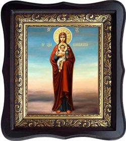 Валаамская икона Божьей Матери на холсте.