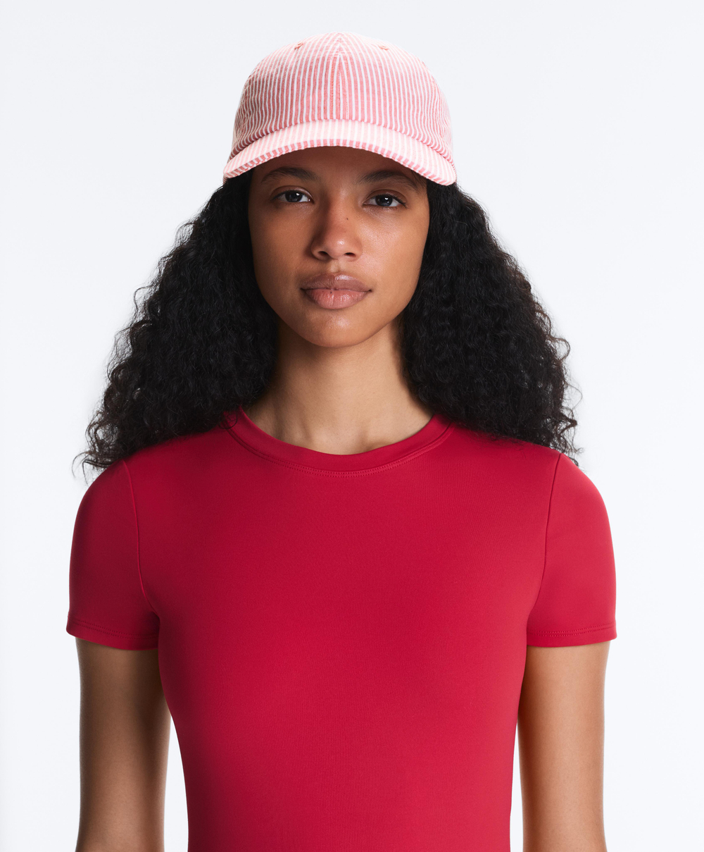 OYSHO Кепка из 100%-го хлопка в полоску, красный