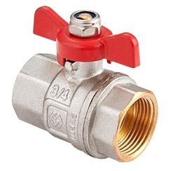 Кран шаровой латунный MVI DN15 PN40 вн-вн, бабочка