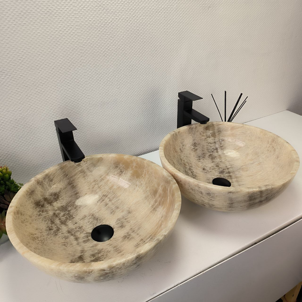 Раковина из оникса ПАРА! Bowl Grey TinLip BO-63020 45*45*17 42