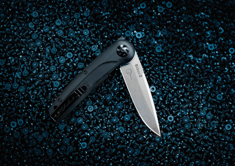 Складной нож Biker Z N690 StoneWash Black G10