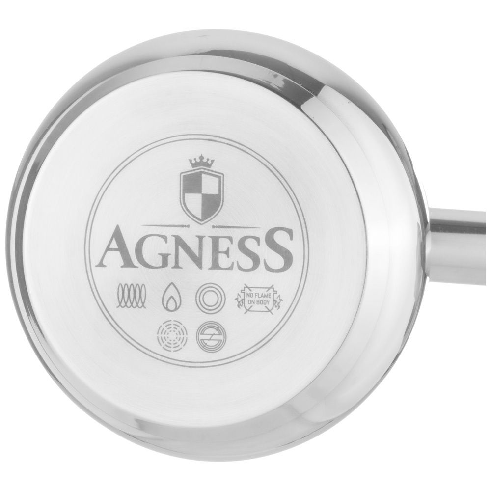 ТУРКА AGNESS, 500МЛ, НЕРЖ.СТАЛЬ 304, ТЕРМОАККУМУЛИРУЮЩЕЕ ДНО, ИНДУКЦИЯ