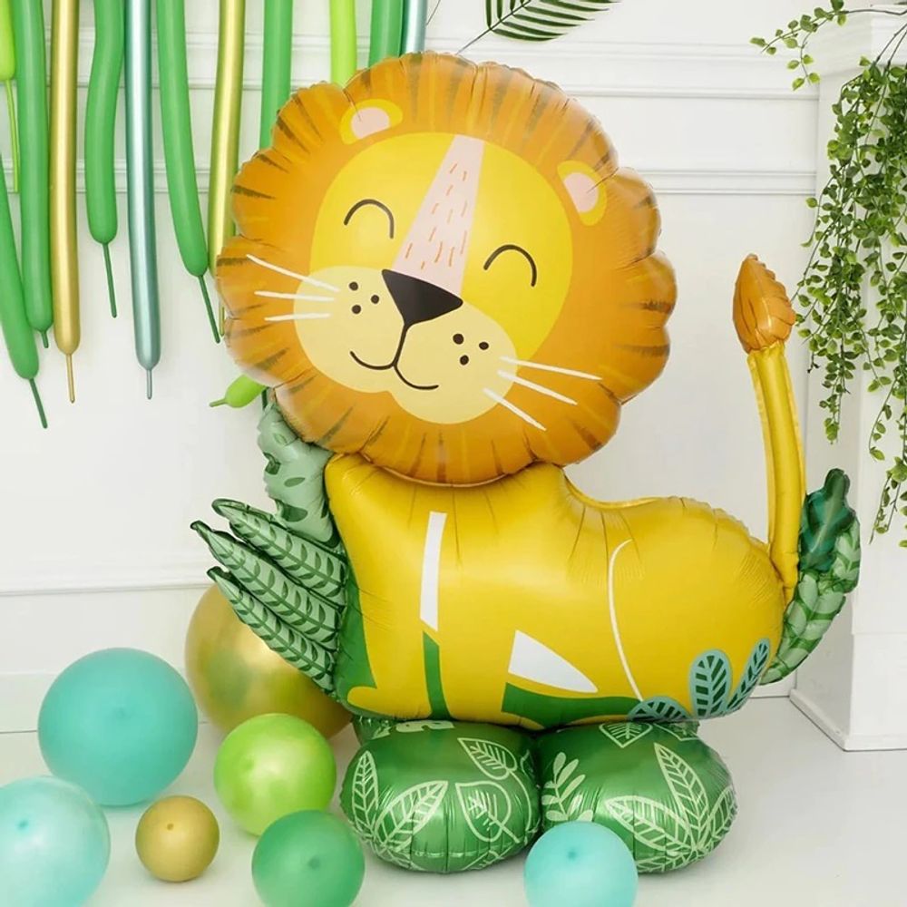 Шар-фигура ПОД ВОЗДУХ Лев, на подставке (Веселая Затея), 34"/86 см