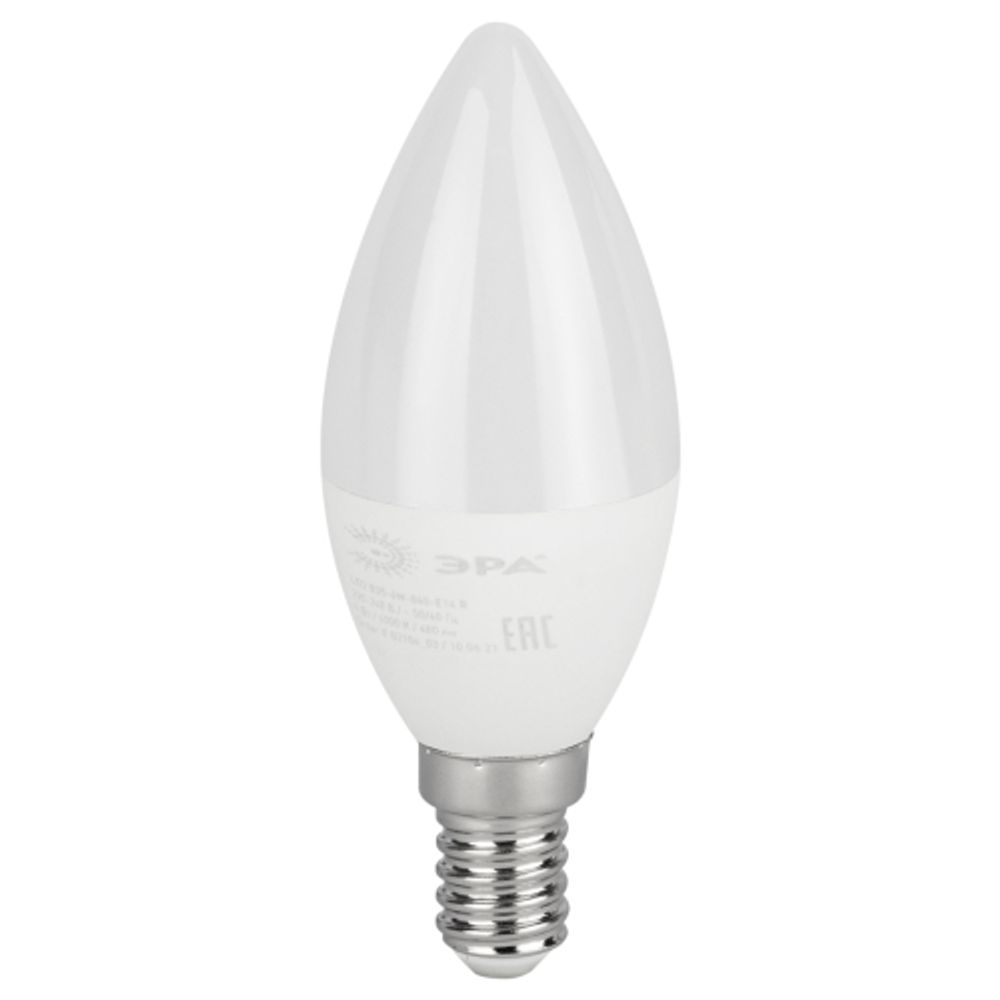 Лампочка светодиодная ЭРА RED LINE LED B35-6W-840-E14 R E14 / Е14 6 Вт свеча нейтральный белый свет | Лампы cветодиодные Свеча (B/C)