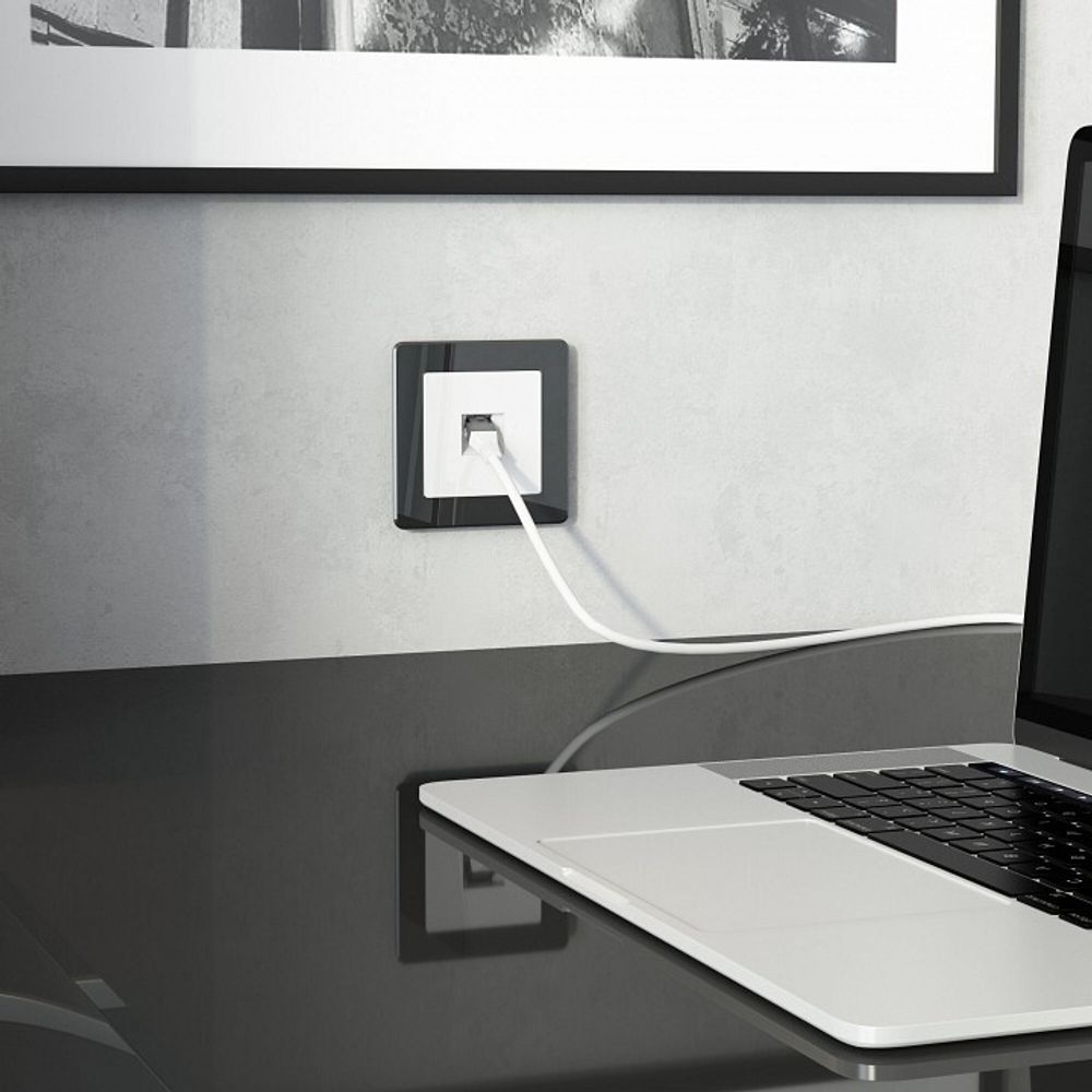 Розетка Ethernet RJ-45 и со шторками, без рамки Werkel белый W5120101