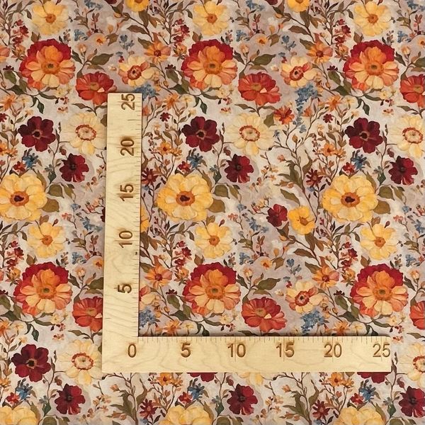 ЦВЕТОЧНАЯ ПАСТОРАЛЬ, БЕЖЕВЫЙ, КАРАМЕЛЬНЫЙ - 100% ХЛОПОК 5