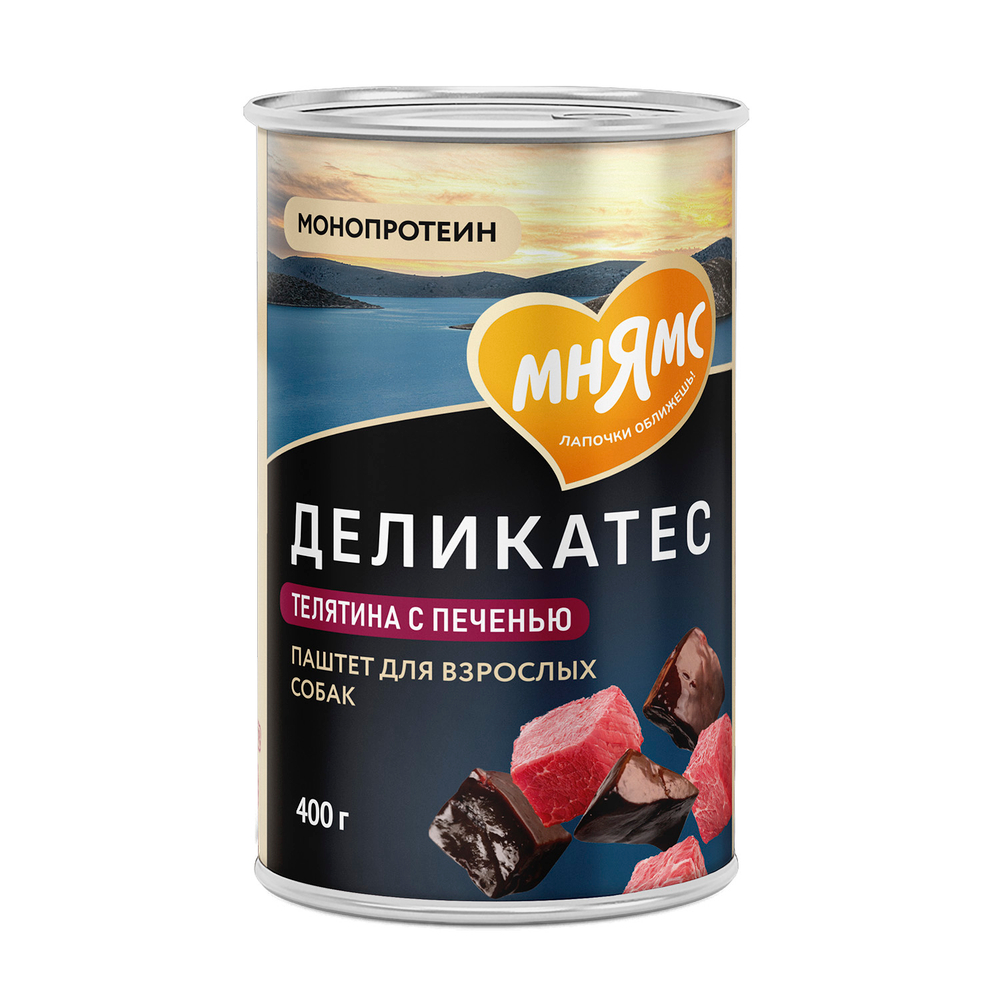Мнямс консервы для собак всех пород паштет из телятины с печенью Фегато по-венециански 400 г