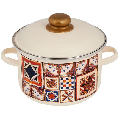 Кастрюля сталь, эмал, 2 л, крышка сталь, Appetite, Vostok, 1RD161M