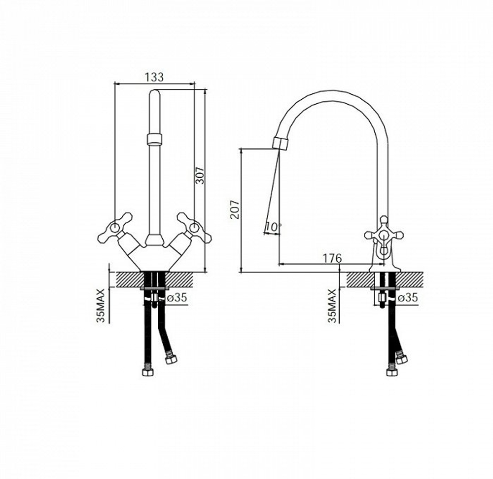 IDDIS Jeals Смеситель для кухни 59000T4C+W04