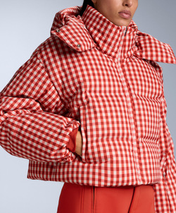 Oysho Легкий водонепроницаемый короткий пуховик Minardi Piume SKI, ярко-оранжевый