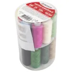 Нитки швейные 40 ЛШ, 200 м, полиэстер, НАБОР 24 цвета, в ПОДАРОК набор игл, DEVELIA (Девелиа), 609625