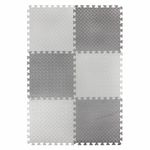 Коврик-пазл напольный 1,5х1 м, 6 шт., 50х50 см, толщина 1 см, серый, светло-серый, ЮНЛАНДИЯ, 664810